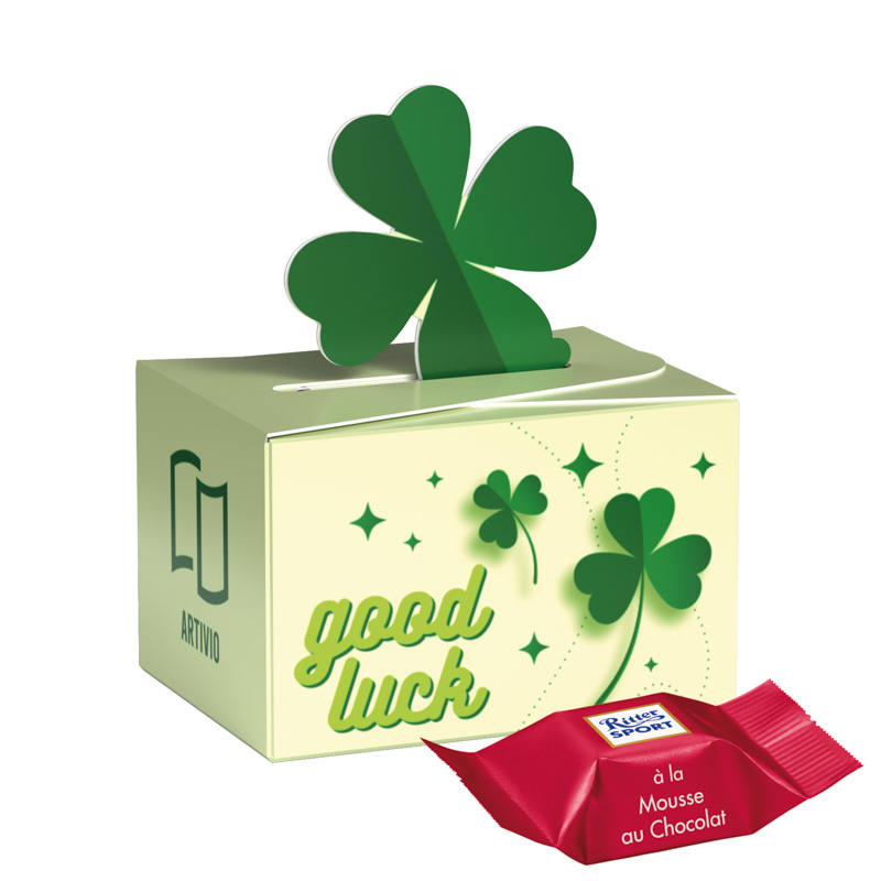 Bild Geschenkbox Mini Kleeblatt, Lindt LINDOR Milchkugeln