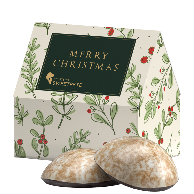 Bild Lebkuchen Haus, WEISS 4er Lebkuchen Mini