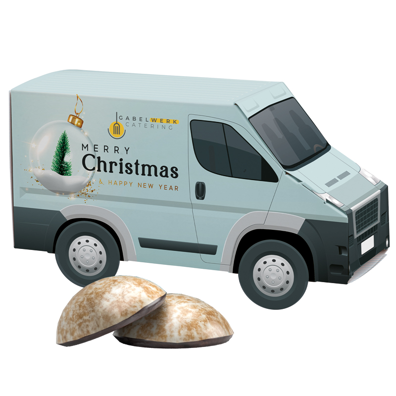 Bild 3D-Präsent Transporter, WEISS 4er Lebkuchen Mini