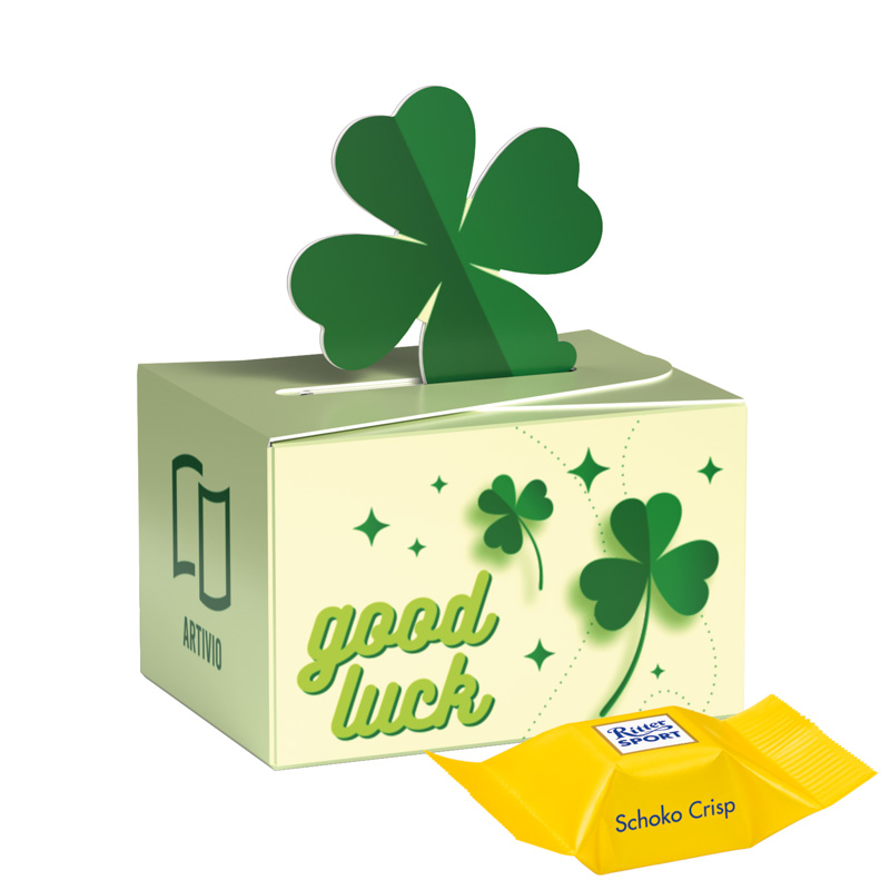 Bild Geschenkbox Mini Kleeblatt, Lindt LINDOR Milchkugeln