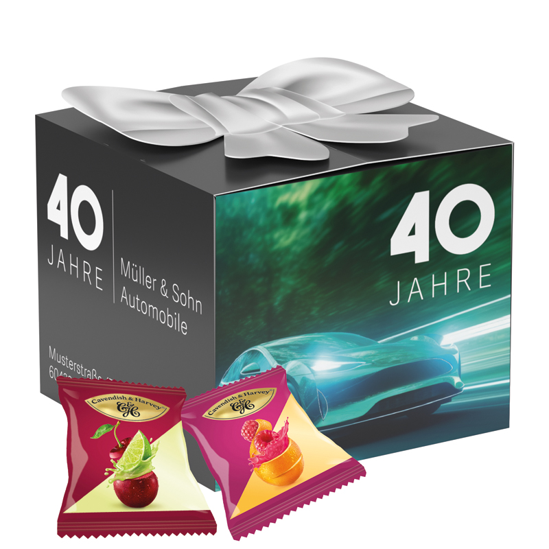 Bild Geschenkbox Midi Schleife, Cavendish & Harvey Double Fruit Bonbons