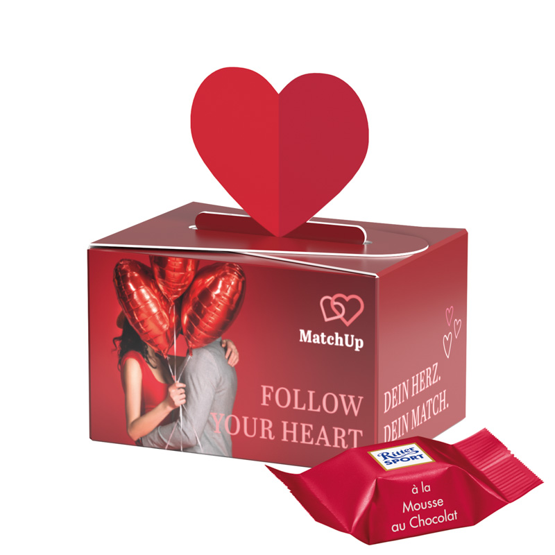 Bild Geschenkbox Mini Herz, Lindt LINDOR Milchkugeln