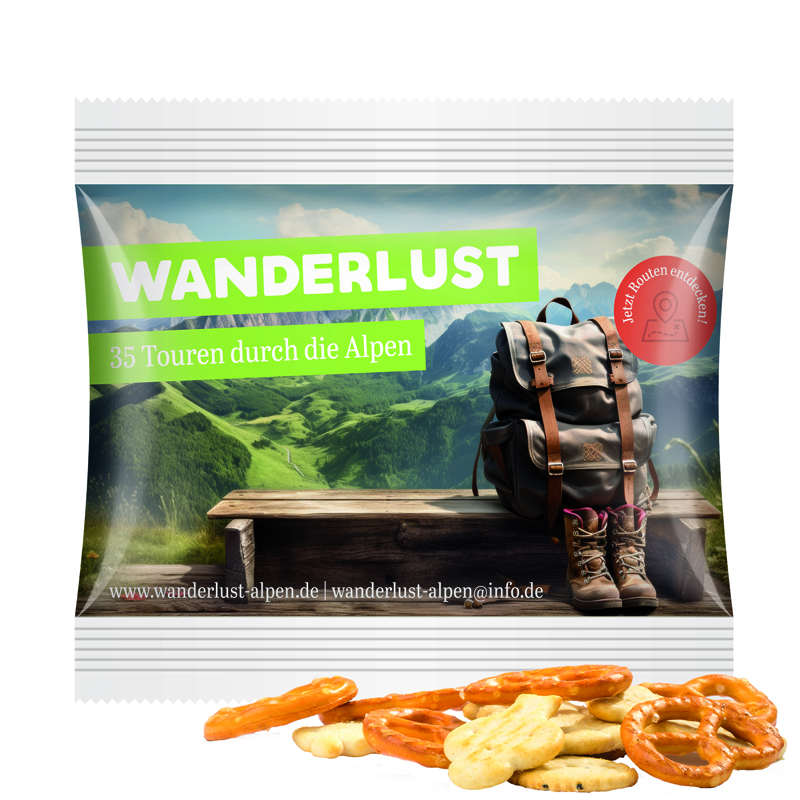 Bild Snack Miditüte, Knabbermix, kompostierbare Folie weiß