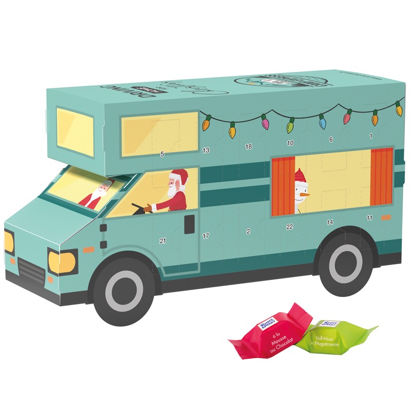 Bild Adventskalender Wohnmobil, Sarotti Schokotäfelchen