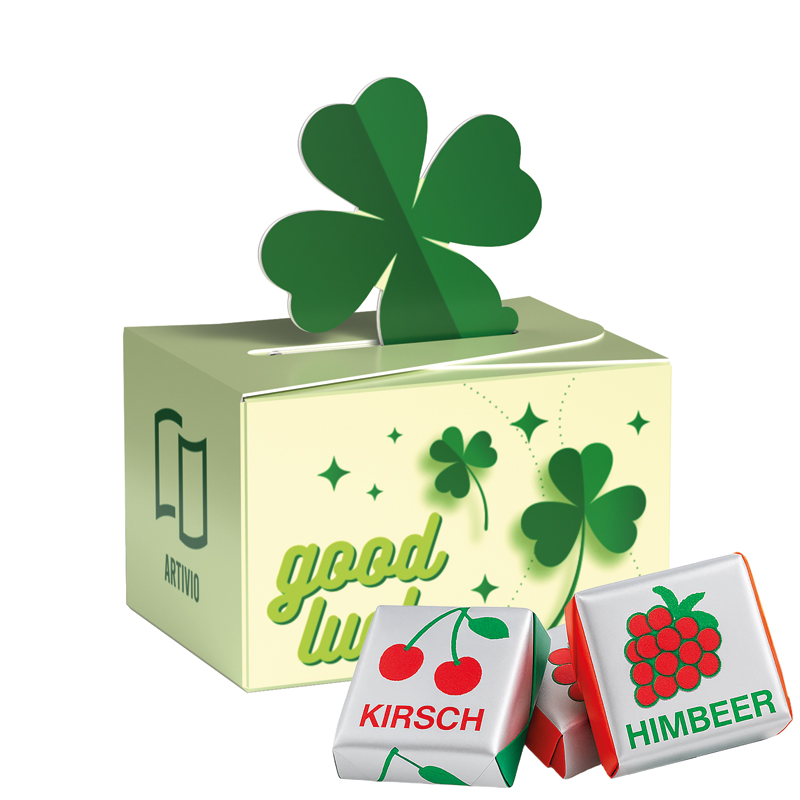 Bild Geschenkbox Mini Kleeblatt, Lindt LINDOR Milchkugeln