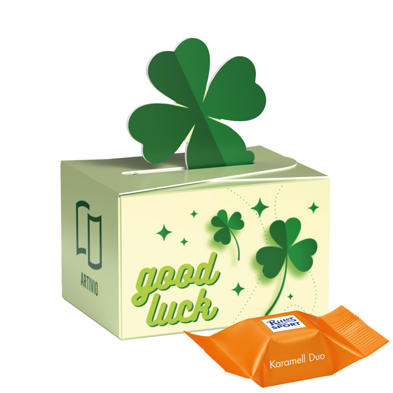 Bild Geschenkbox Mini Kleeblatt, Lindt LINDOR Milchkugeln