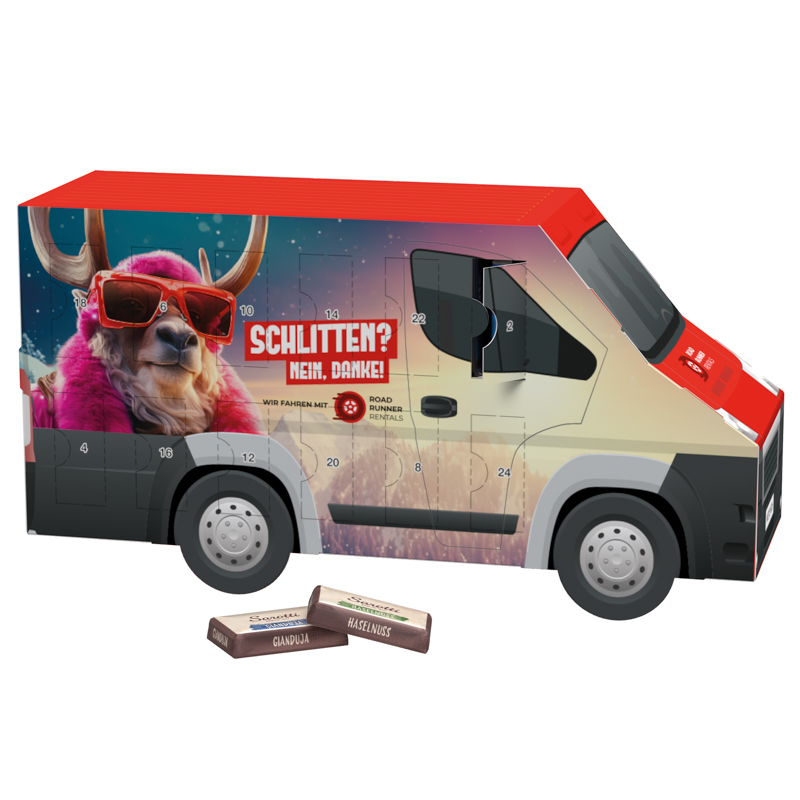 Bild Adventskalender Transporter, Sarotti Schokotäfelchen