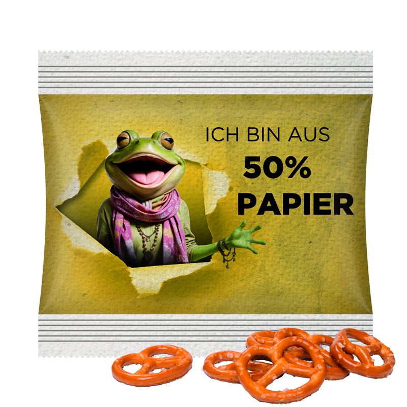 Bild Snack Miditüte, Knabbermix, kompostierbare Folie weiß