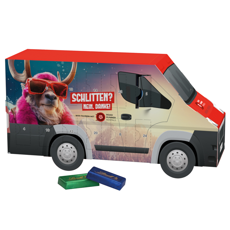 Bild Adventskalender Transporter, Sarotti Schokotäfelchen