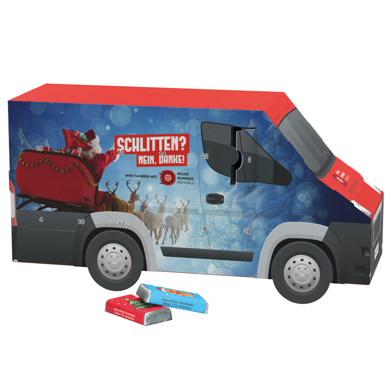 Bild Adventskalender Transporter, Sarotti Schokotäfelchen