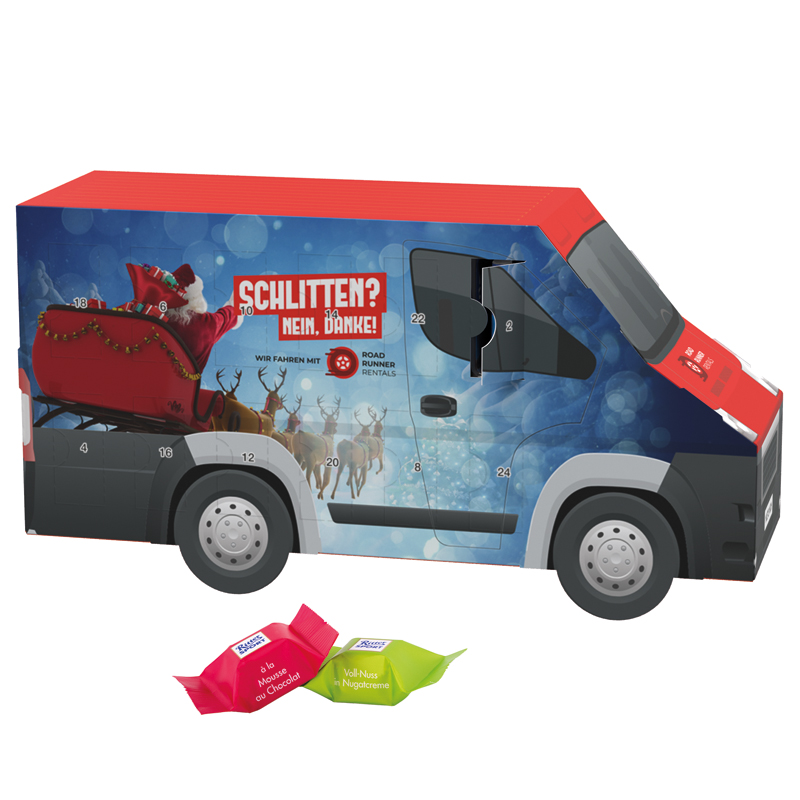 Bild Adventskalender Transporter, Sarotti Schokotäfelchen