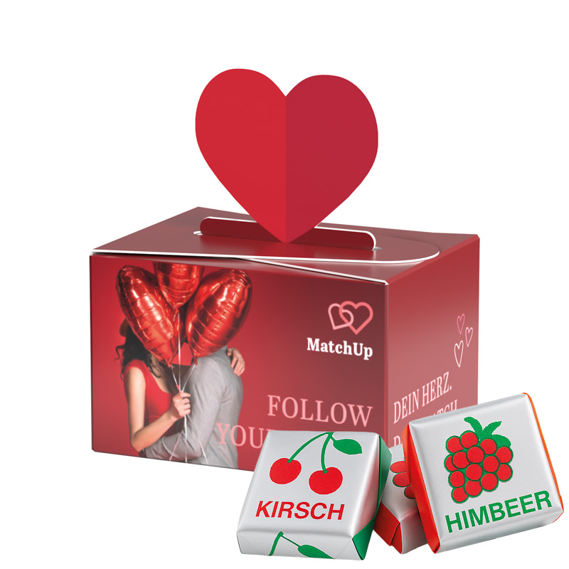 Bild Geschenkbox Mini Herz, Lindt LINDOR Milchkugeln