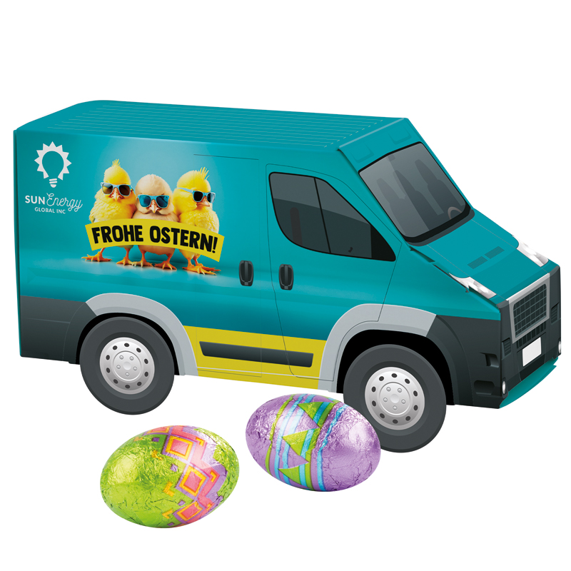 Bild 3D-Präsent Transporter, Klett Schoko-Ostereier