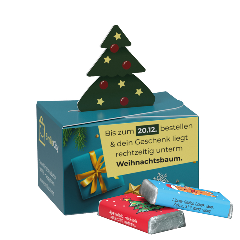 Bild Geschenkbox Mini Tanne, Lindt LINDOR Milchkugel