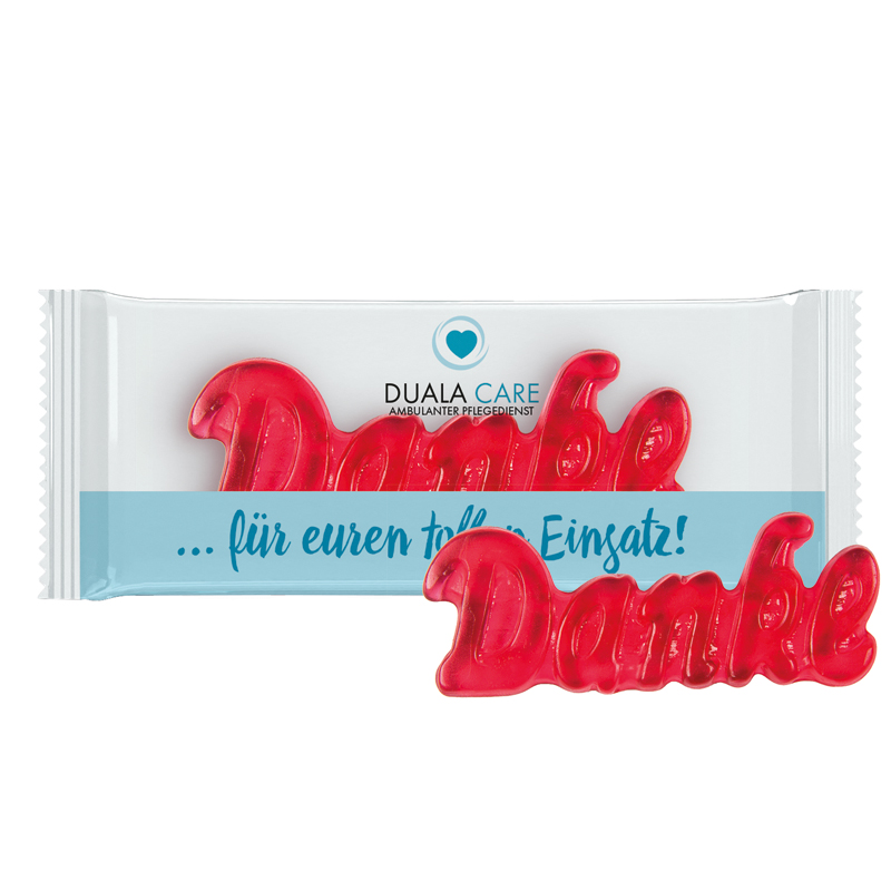 Bild Trolli Fruchtgummi "Danke", Folie weiß
