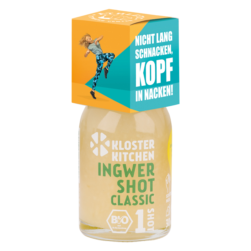 Bild BIO Ingwer Shot mit Werbeaufsetzer