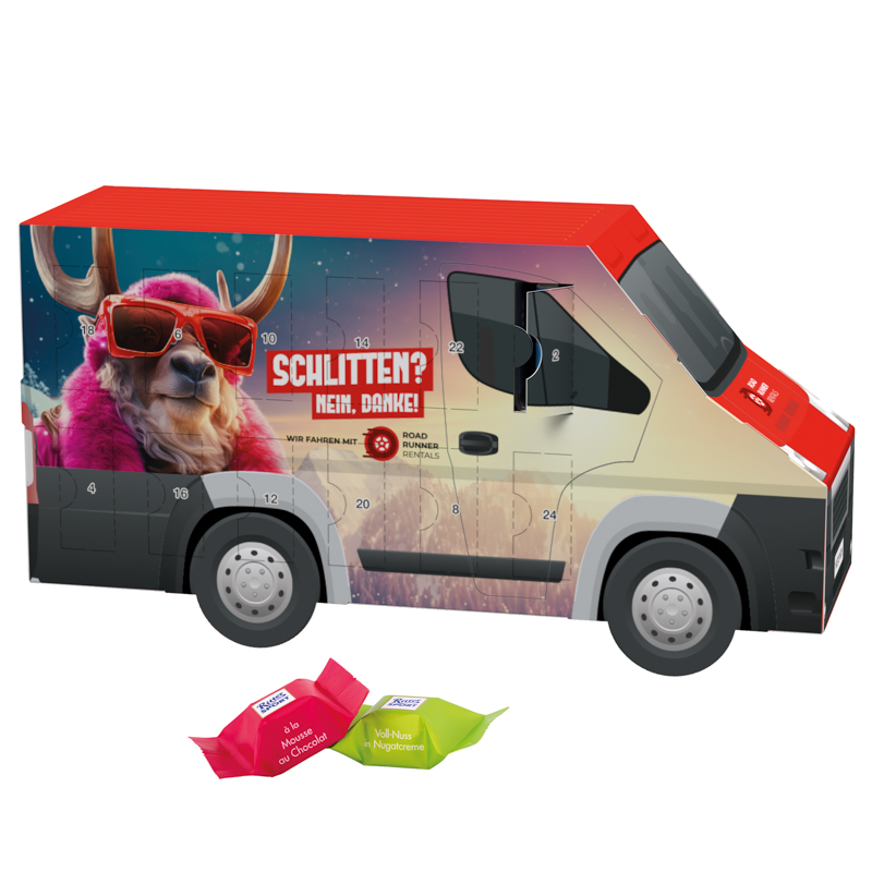 Bild Adventskalender Transporter, Sarotti Schokotäfelchen