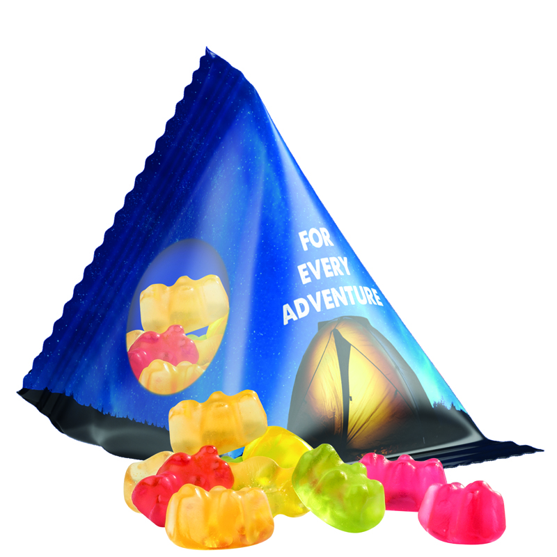 Bild Fruchtgummi Tetraeder, Folie transparent, Trolli Premium Bärchen,