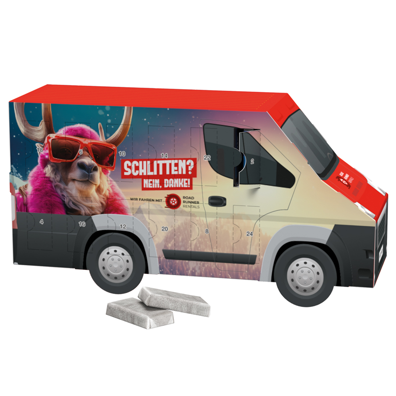 Bild Adventskalender Transporter, Sarotti Schokotäfelchen