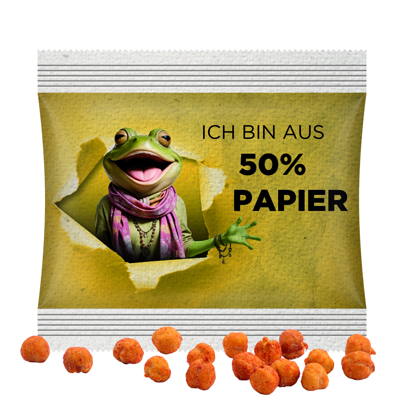 Bild Snack Miditüte, Knabbermix, kompostierbare Folie weiß
