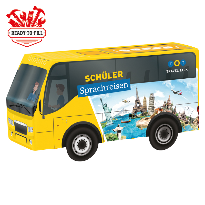 Bild 3D-Präsent Bus, kundengestelltes Füllgut