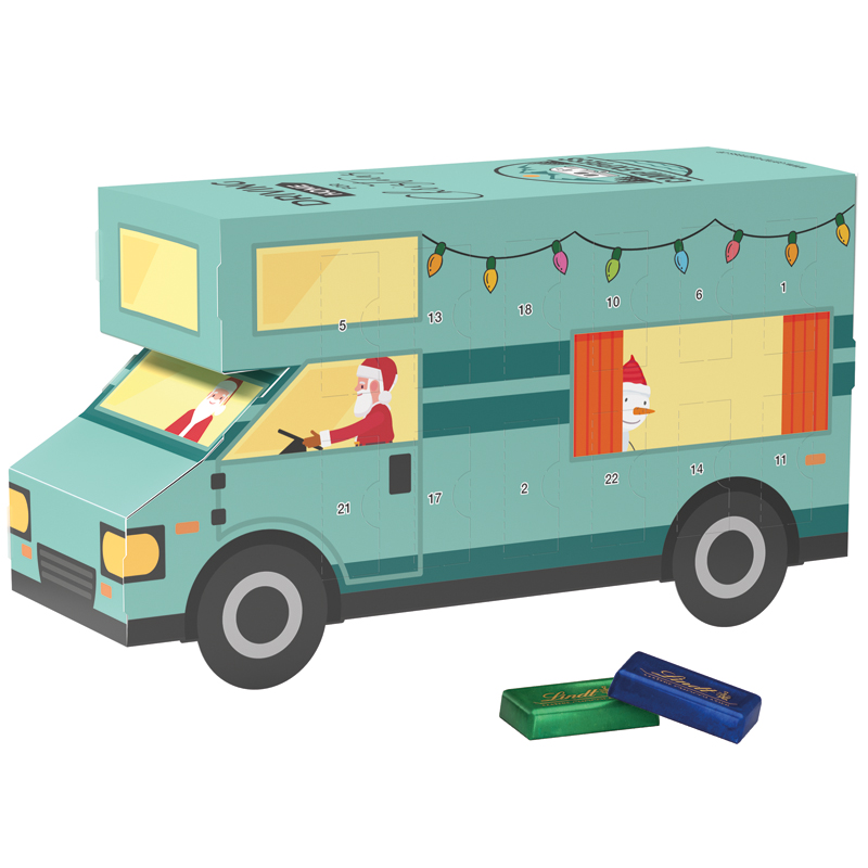 Bild Adventskalender Wohnmobil, Sarotti Schokotäfelchen