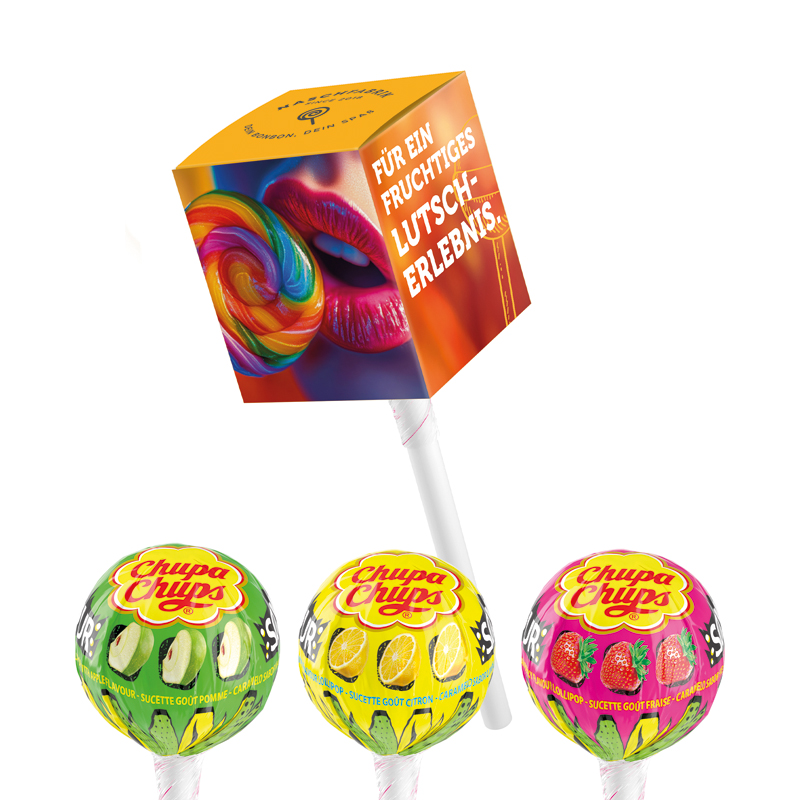 Bild Lolly Box Chupa Chups Kugel Lolly Fruchtmischung