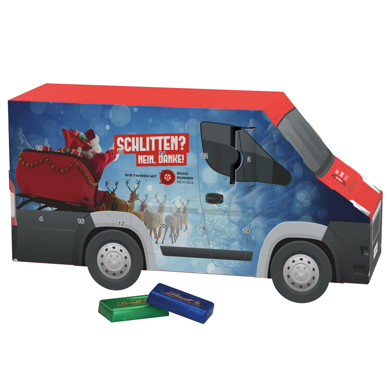 Bild Adventskalender Transporter, Sarotti Schokotäfelchen
