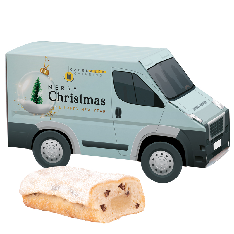 Bild 3D-Präsent Transporter, WEISS 4er Lebkuchen Mini
