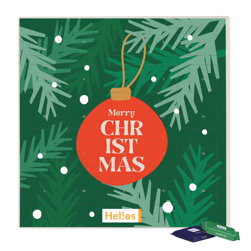 Bild Adventskalender quadratisch, Blister kompostierbar, Ritter SPORT Schokowürfel