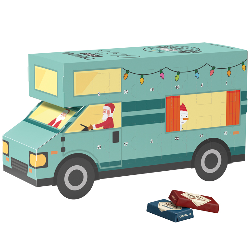 Bild Adventskalender Wohnmobil, Sarotti Schokotäfelchen