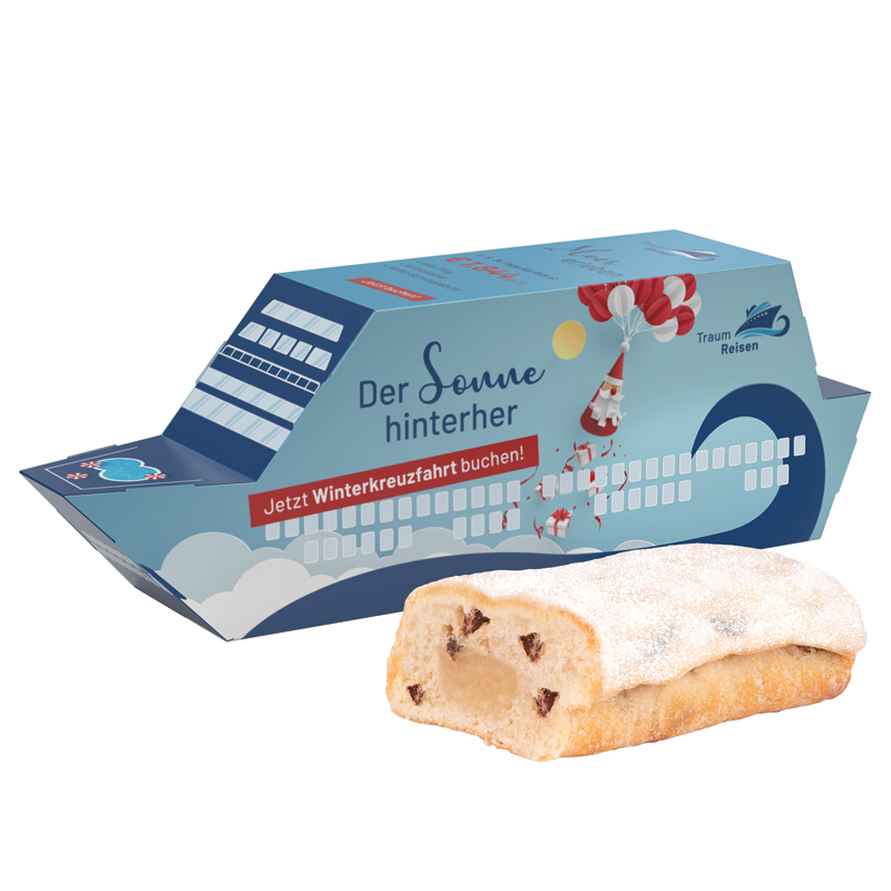Bild 3D-Präsent Schiff, WEISS 4er Lebkuchen Mini