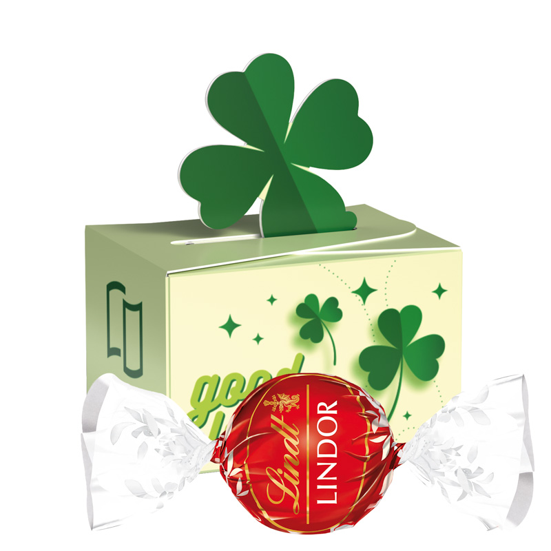 Bild Geschenkbox Mini Kleeblatt, Lindt LINDOR Milchkugeln