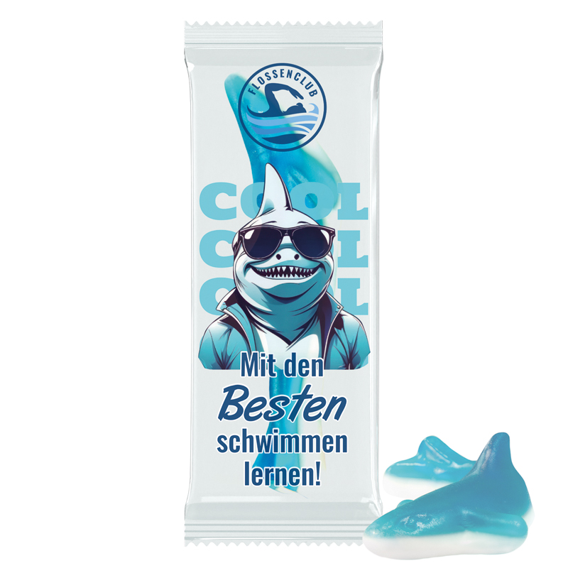 Bild Trolli Fruchtgummi "Hai", Folie weiß