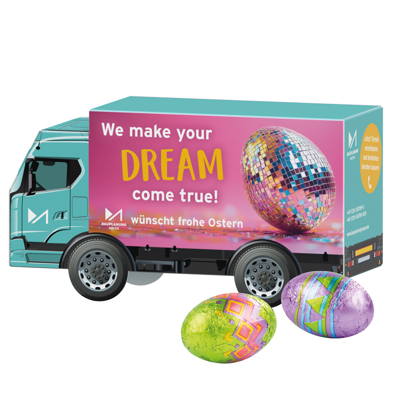 Bild 3D-Präsent LKW, Klett Schoko-Ostereier