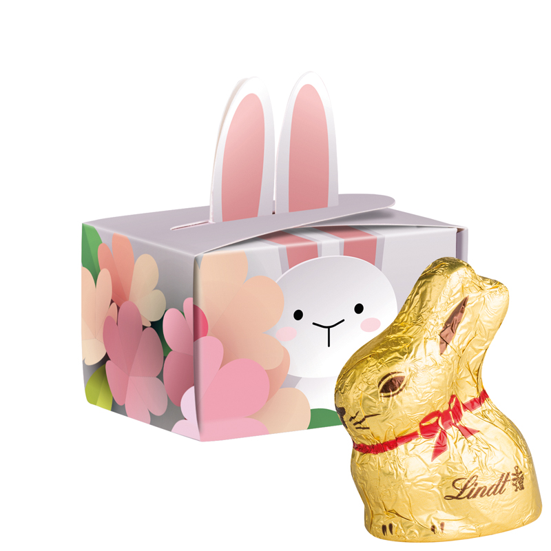 Bild Geschenkbox Mini Hasenohren, Lindt Schoko-Osterhase