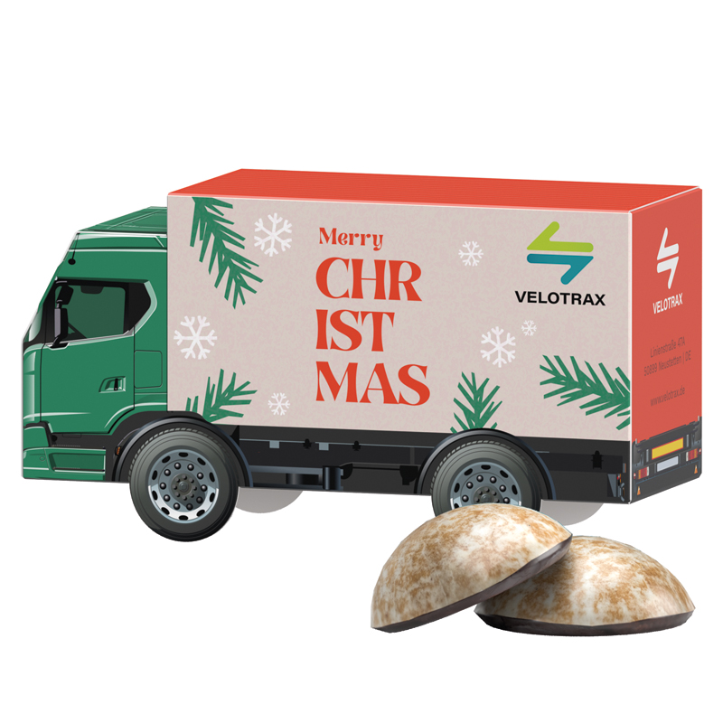 Bild 3D-Präsent LKW, WEISS 4er Lebkuchen Mini