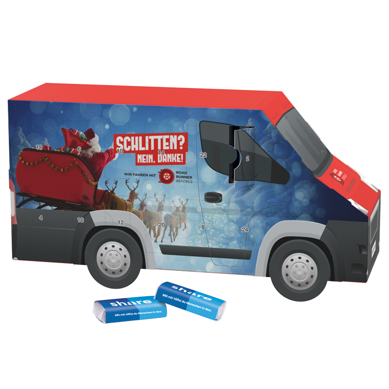 Bild Adventskalender Transporter, Sarotti Schokotäfelchen