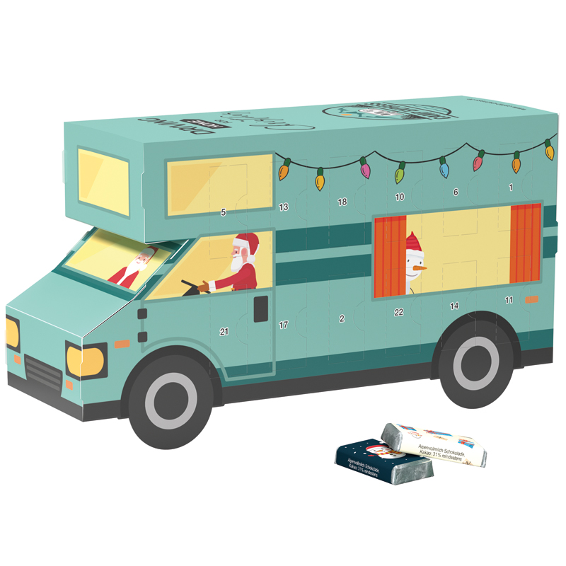 Bild Adventskalender Wohnmobil, Sarotti Schokotäfelchen