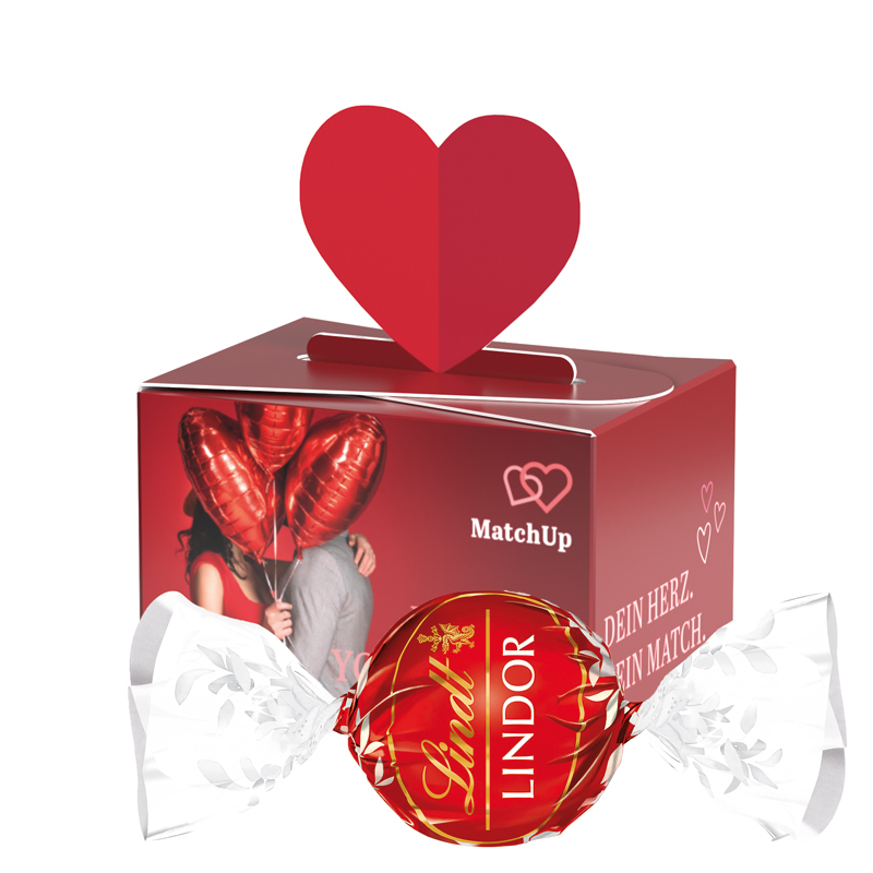 Bild Geschenkbox Mini Herz, Lindt LINDOR Milchkugeln