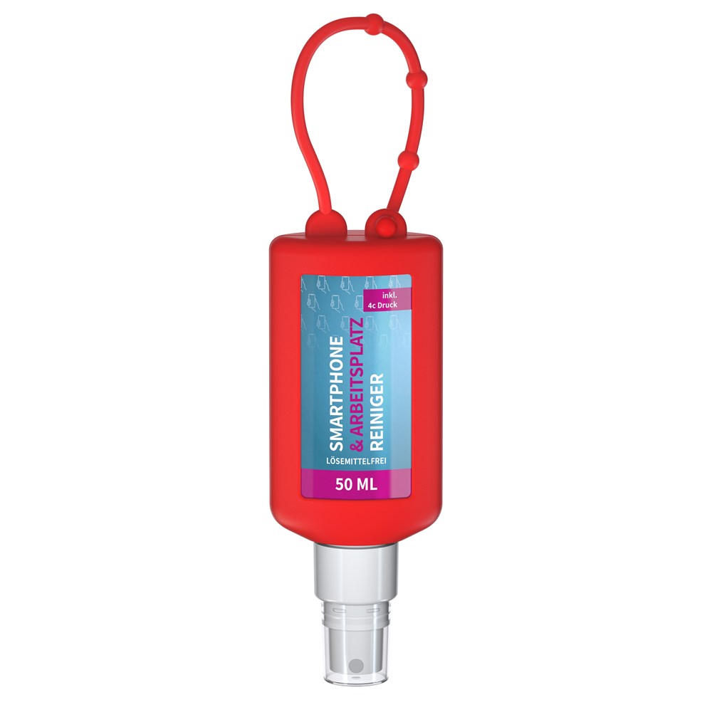 Bild Smartphone & Arbeitsplatz-Reiniger, 50 ml Bumper rot, Body Label (R-PET)