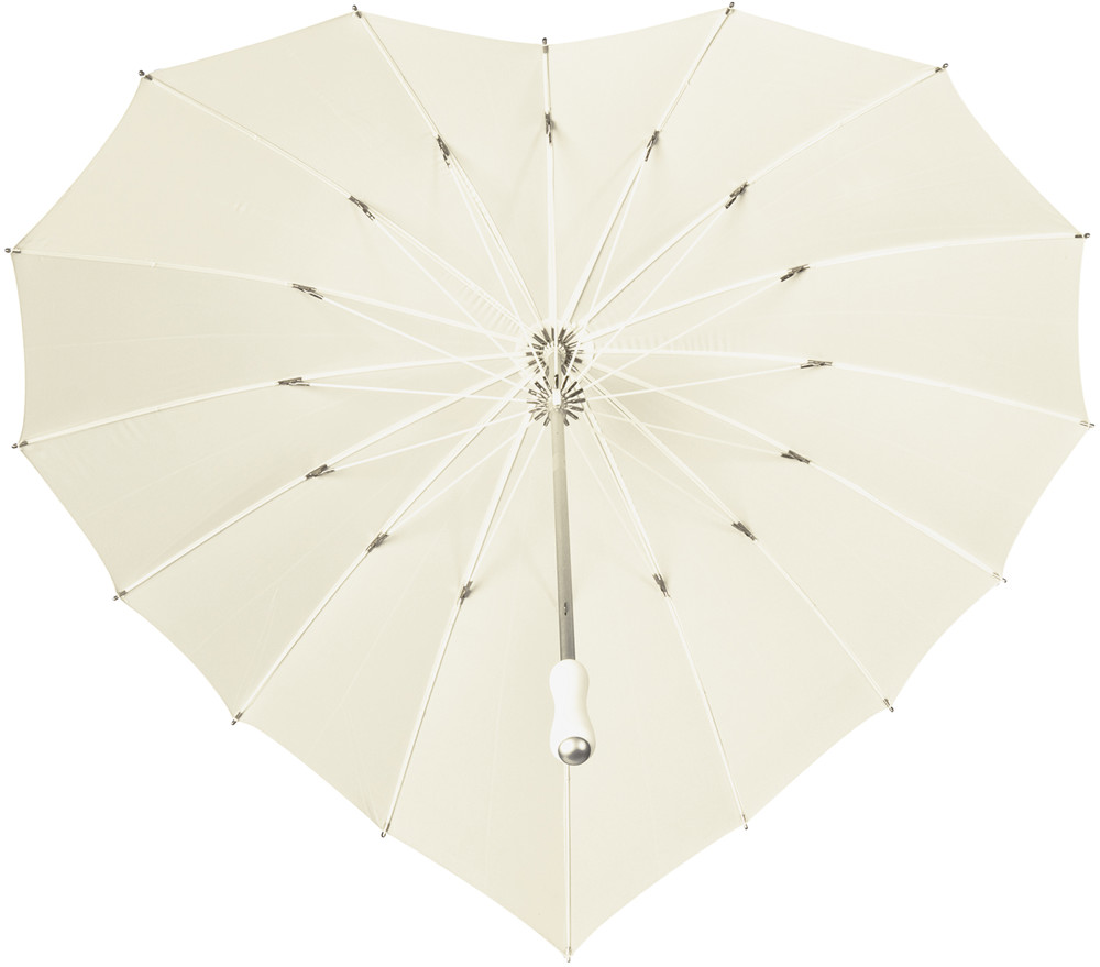 Falcone - Hartvormige paraplu registered design - Handopening - Windproof -  110 cm - Gebroken wit