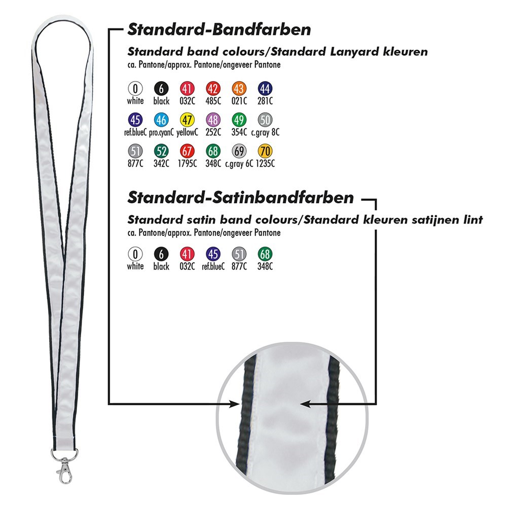 Bild Schlüsselband/Lanyard Satin, Bandbreite 20 mm