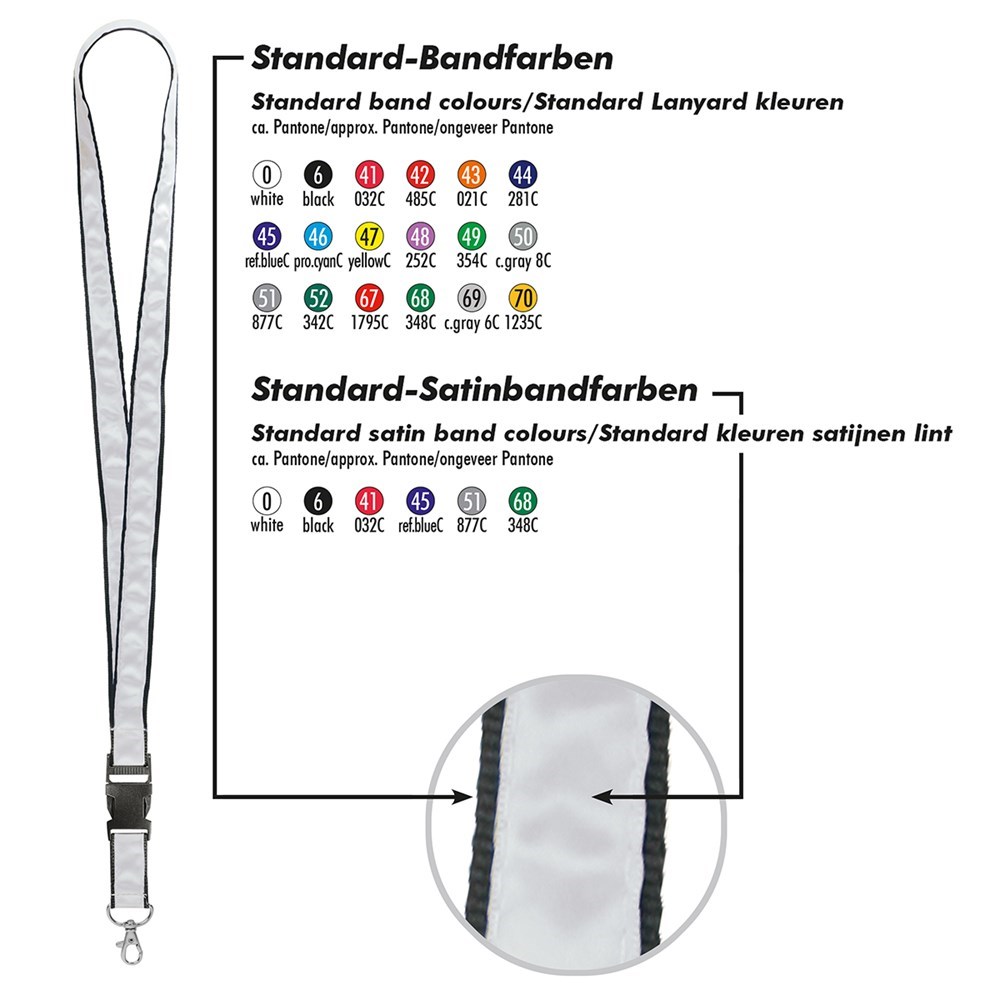 Bild Schlüsselband/Lanyard Satin, Bandbreite 20 mm